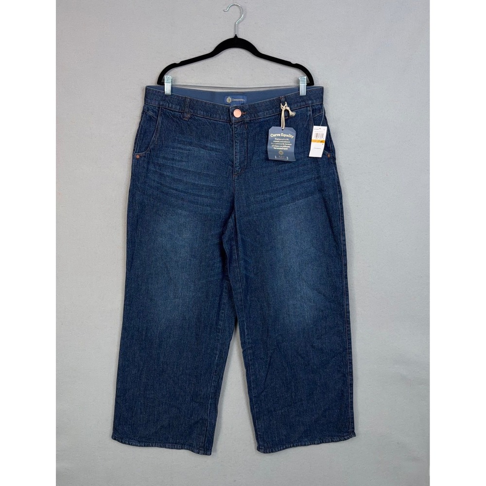 Democracy Jeans Womens 16W Blue Denim Ab-solution Skyrise Wide Leg Boho Casual